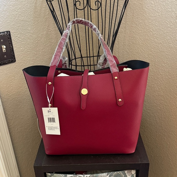 Jesica Moore Handbags - Elegant Red Tote Bag by